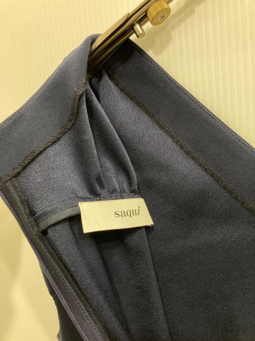 saqui（サキ）saqui (サキ) v-neck back gathered dress ネイビー サイズ:34の古着・服飾アイテム