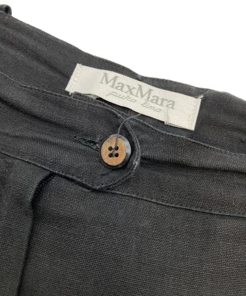 MaxMara（マックスマーラ）MaxMara (マックスマーラ) リネンワイドパンツ ブラック サイズ:44の古着・服飾アイテム