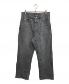A BATHING APEアベイシングエイプ）の古着「Line Camo Jacquard One Point Relaxed Fit 13oz Denim Pants」｜グレー