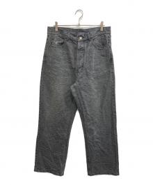 A BATHING APE（アベイシングエイプ）の古着「Line Camo Jacquard One Point Relaxed Fit 13oz Denim Pants」｜グレー