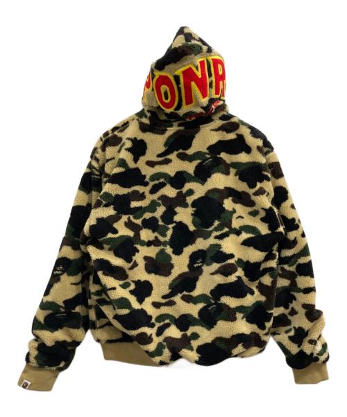 A BATHING APE（アベイシングエイプ）A BATHING APE (アベイシングエイプ) 1ST CAMO 2ND SHARK BOA HOODIE JACKET ブラウン サイズ:Mの古着・服飾アイテム