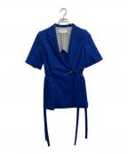 MURRALミューラル）の古着「Slit short sleeve jacket/スリット　ショートスリーブ　ジャケット」｜ブルー