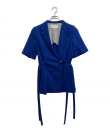 MURRAL（ミューラル）の古着「Slit short sleeve jacket/スリット　ショートスリーブ　ジャケット」｜ブルー