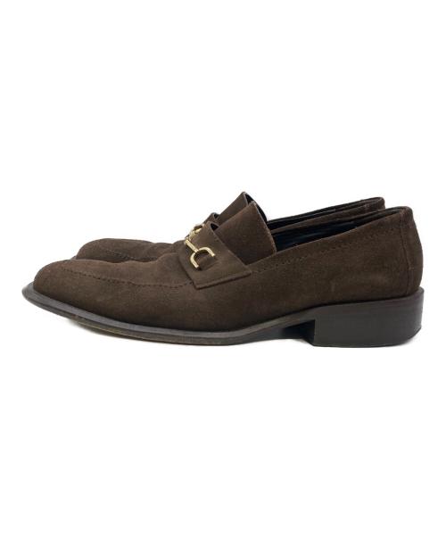 GUCCI（グッチ）GUCCI (グッチ) スクエアトゥ ローファー ブラウン サイズ:42 1/2の古着・服飾アイテム