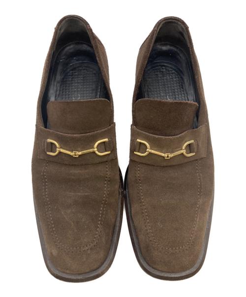 GUCCI（グッチ）GUCCI (グッチ) スクエアトゥ ローファー ブラウン サイズ:42 1/2の古着・服飾アイテム