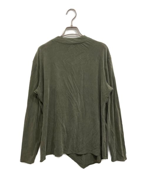 GIORGIO ARMANI（ジョルジョアルマーニ）GIORGIO ARMANI (ジョルジョアルマーニ) カシュクール ストレッチ  アシンメトリーカットソー カーキ サイズ:USA48の古着・服飾アイテム