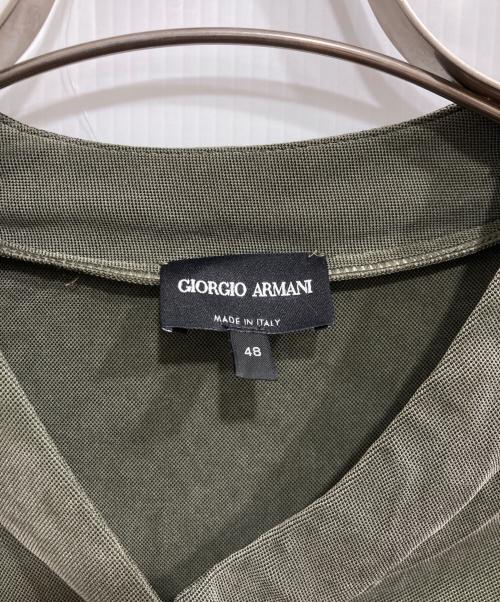 GIORGIO ARMANI（ジョルジョアルマーニ）GIORGIO ARMANI (ジョルジョアルマーニ) カシュクール ストレッチ  アシンメトリーカットソー カーキ サイズ:USA48の古着・服飾アイテム