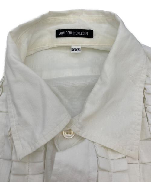 ANN DEMEULEMEESTER（アンドゥムルメステール）ANN DEMEULEMEESTER (アンドゥムルメステール) フリルシャツ ホワイト サイズ:XXSの古着・服飾アイテム