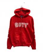 BoTTボット）の古着「BANG LOGO ZIP HOODIE」｜レッド