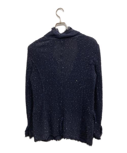 GIORGIO ARMANI（ジョルジョアルマーニ）GIORGIO ARMANI (ジョルジョアルマーニ) スパンコール装飾2Bジャケット ネイビー サイズ:46の古着・服飾アイテム
