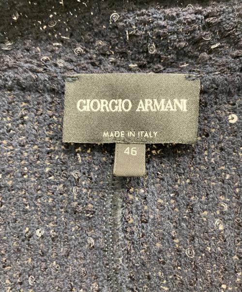 GIORGIO ARMANI（ジョルジョアルマーニ）GIORGIO ARMANI (ジョルジョアルマーニ) スパンコール装飾2Bジャケット ネイビー サイズ:46の古着・服飾アイテム