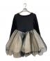 Treat Urself（トリートユアセルフ）の古着「バレリーナドットチュールドッキングミニドレス/Ballerina dot tulle docking mini dress」｜ブラック×アイボリー