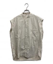 AURALEE（オーラリー）の古着「WASHED FINX TWILL STRIPE SLEEVELESS SHIRTS」｜マルチカラー