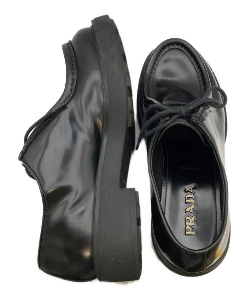 PRADA（プラダ）PRADA (プラダ) ダイアパソン オペークブラッシュドレザーシューズ ブラック サイズ:10　2/1の古着・服飾アイテム
