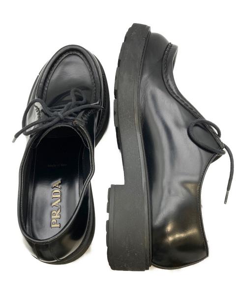 PRADA（プラダ）PRADA (プラダ) ダイアパソン オペークブラッシュドレザーシューズ ブラック サイズ:10　2/1の古着・服飾アイテム