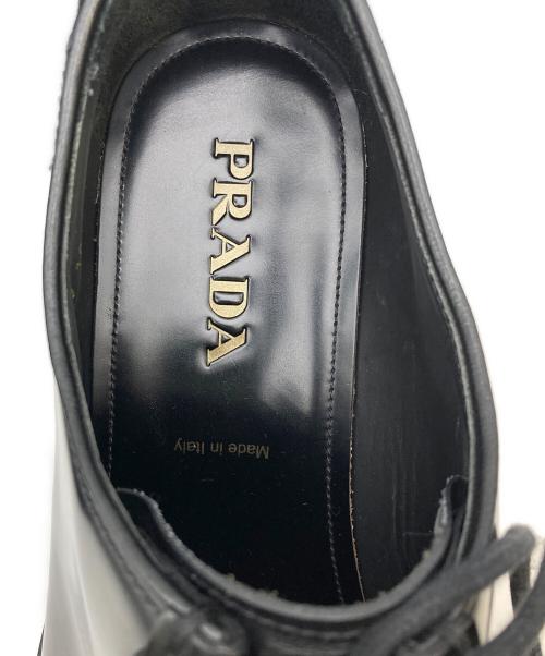 PRADA（プラダ）PRADA (プラダ) ダイアパソン オペークブラッシュドレザーシューズ ブラック サイズ:10　2/1の古着・服飾アイテム