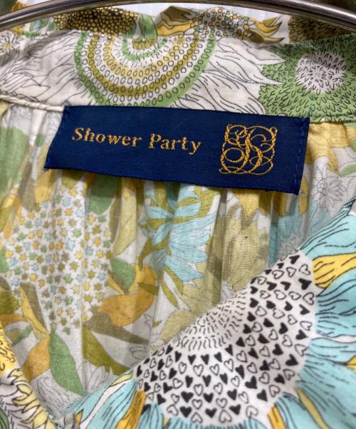 Shower Party（シャワーパーティー）Shower Party (シャワーパーティー) リバティプリント シャツワンピース ホワイト×イエロー サイズ:1の古着・服飾アイテム