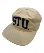 stussyステューシー）の古着「STU Arch Strapback Cap」｜ベージュ