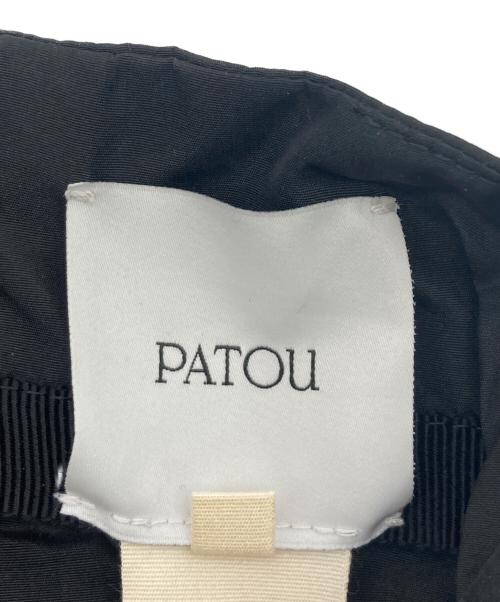 patou（パトゥ）patou (パトゥ) リサイクルファイユ ラッフル ミニスカート ブラック サイズ:38の古着・服飾アイテム