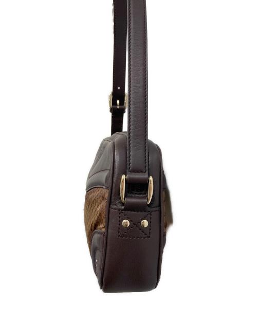 GUCCI（グッチ）GUCCI (グッチ) GGナイロン クレスト ショルダーバッグ ブラウンの古着・服飾アイテム