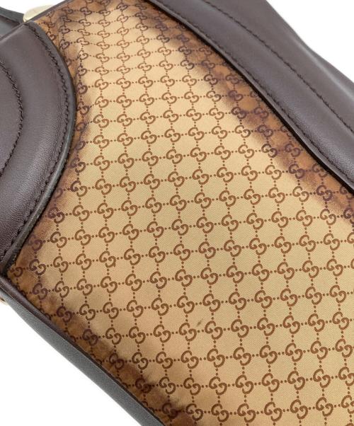 GUCCI（グッチ）GUCCI (グッチ) GGナイロン クレスト ショルダーバッグ ブラウンの古着・服飾アイテム