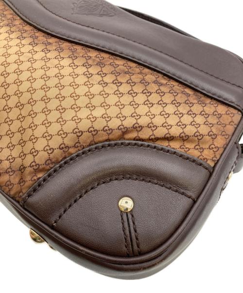 GUCCI（グッチ）GUCCI (グッチ) GGナイロン クレスト ショルダーバッグ ブラウンの古着・服飾アイテム