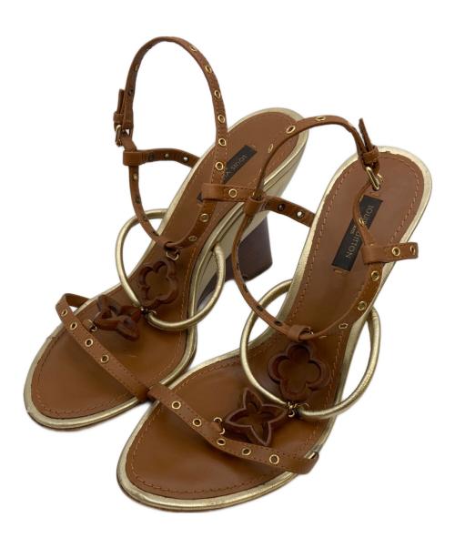 LOUIS VUITTON（ルイ ヴィトン）LOUIS VUITTON (ルイ ヴィトン) モノグラムフラワーモチーフサンダル ブラウン サイズ:37.5の古着・服飾アイテム