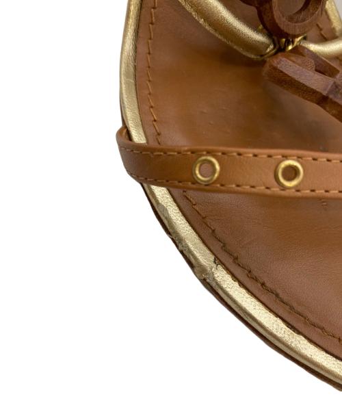LOUIS VUITTON（ルイ ヴィトン）LOUIS VUITTON (ルイ ヴィトン) モノグラムフラワーモチーフサンダル ブラウン サイズ:37.5の古着・服飾アイテム
