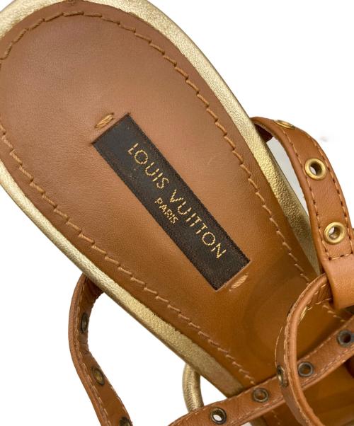 LOUIS VUITTON（ルイ ヴィトン）LOUIS VUITTON (ルイ ヴィトン) モノグラムフラワーモチーフサンダル ブラウン サイズ:37.5の古着・服飾アイテム