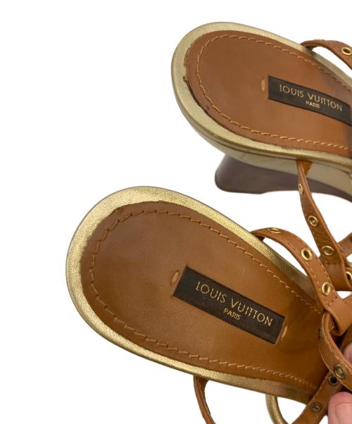 LOUIS VUITTON（ルイ ヴィトン）LOUIS VUITTON (ルイ ヴィトン) モノグラムフラワーモチーフサンダル ブラウン サイズ:37.5の古着・服飾アイテム