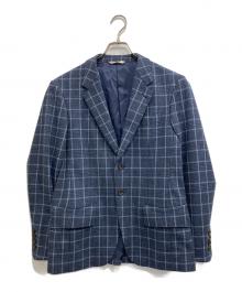 PAUL SMITH（ポールスミス）の古着「チェック 2Bテーラードジャケット」｜ネイビー