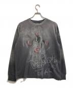 THE BOY HAS NO PATIENCEザボーイハズノーパティエンス）の古着「DISCIPLE GRAFFITI IRREGULAR L/S TEE/ディサイプル グラフィック カットソー」｜グレー