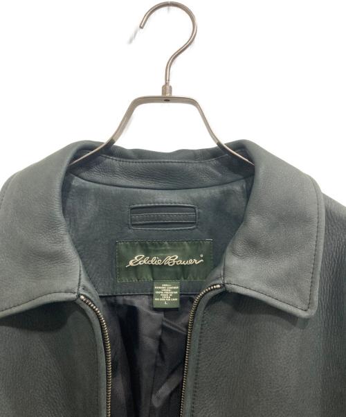 Eddie Bauer（エディーバウアー）Eddie Bauer (エディーバウアー) レザージャケット ブラック サイズ:Lの古着・服飾アイテム