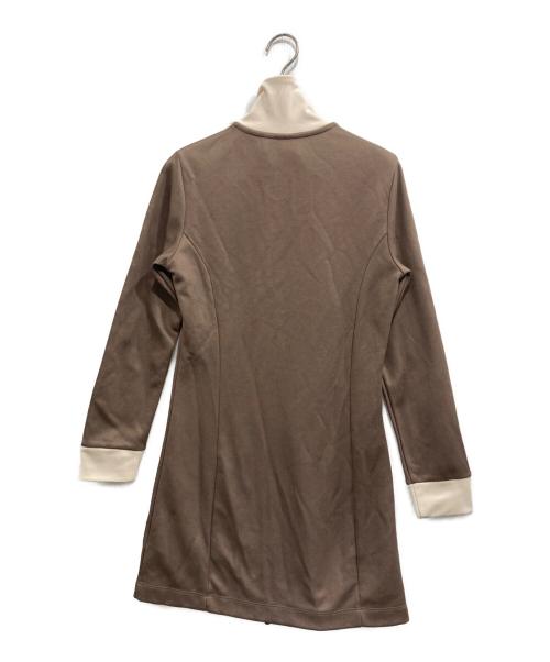 adidas（アディダス）adidas (アディダス) アディカラー スリーストライプス トラックトップ ワンピース ブラウン サイズ:Lの古着・服飾アイテム