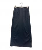 RIM.ARKリムアーク）の古着「Linen mix asymmetry SK/リネン　ミックス　アシンメトリースカート」｜ブラック