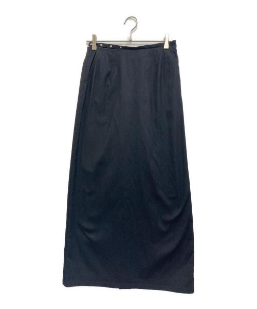 RIM.ARK（リムアーク）RIM.ARK (リムアーク) Linen mix asymmetry SK/リネン　ミックス　アシンメトリースカート ブラック サイズ:38の古着・服飾アイテム