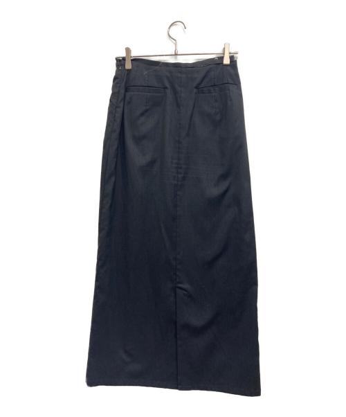 RIM.ARK（リムアーク）RIM.ARK (リムアーク) Linen mix asymmetry SK/リネン　ミックス　アシンメトリースカート ブラック サイズ:38の古着・服飾アイテム