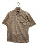 BURBERRY BLACK LABELバーバリーブラックレーベル）の古着「半袖チェックシャツ」｜ベージュ