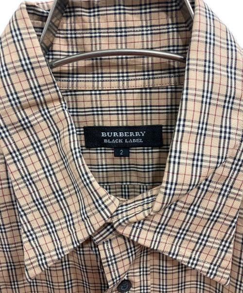 BURBERRY BLACK LABEL（バーバリーブラックレーベル）BURBERRY BLACK LABEL (バーバリーブラックレーベル) 半袖チェックシャツ ベージュ サイズ:2の古着・服飾アイテム