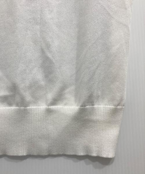 ANAYI（アナイ）ANAYI (アナイ) フランジャプリントノースリーブプルオーバー ホワイト×ブルー サイズ:38の古着・服飾アイテム