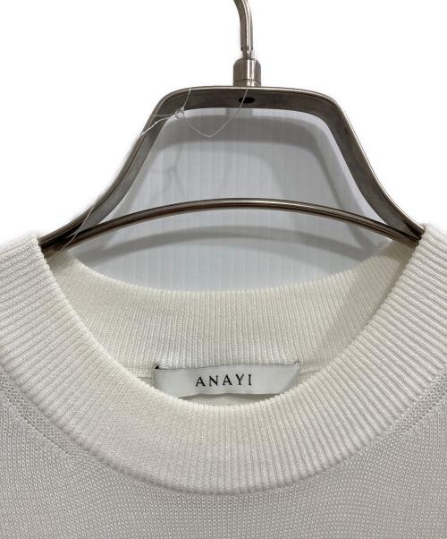 ANAYI（アナイ）ANAYI (アナイ) フランジャプリントノースリーブプルオーバー ホワイト×ブルー サイズ:38の古着・服飾アイテム