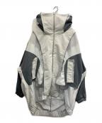BALMUNGバルムング）の古着「Layered high neck big hoodie/レイヤード　ハイネック　ビッグフーディー」｜グレー