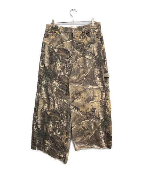 CAMPHOR WOOD（カンファーウッド）Camphor wood (カンファーウッド) WIDE BAGGY REAL TREE PAINTER TROUSERS カーキ サイズ:Lの古着・服飾アイテム