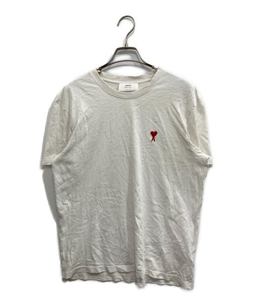 AMI Alexandre Mattiussi（アミアレクサンドルマテュッシ）AMI Alexandre Mattiussi (アミアレクサンドルマテュッシ) AMI SMALL HEART LOGO HALF T-SHIRTS ホワイト サイズ:Mの古着・服飾アイテム