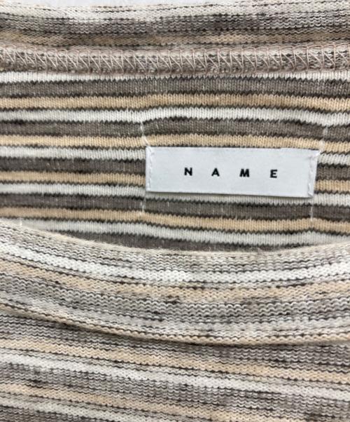 Name.（ネーム）Name. (ネーム) INSIDEOUT BORDER LONG SLEEVE TEE/インサイドアウトボーダーカットソー ベージュ×グレー サイズ:2の古着・服飾アイテム