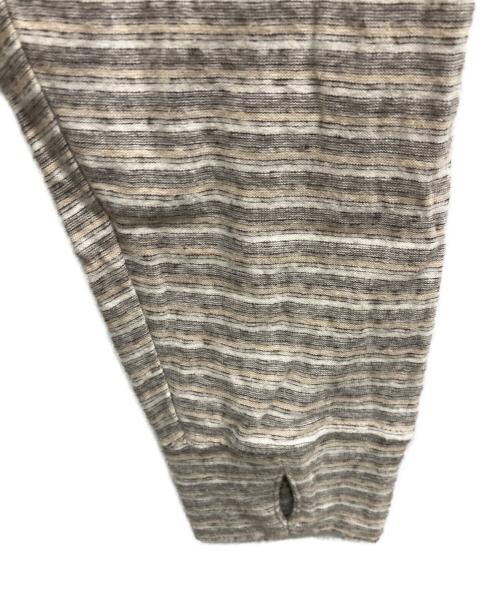 Name.（ネーム）Name. (ネーム) INSIDEOUT BORDER LONG SLEEVE TEE/インサイドアウトボーダーカットソー ベージュ×グレー サイズ:2の古着・服飾アイテム