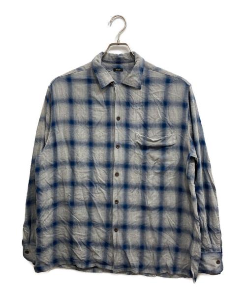 Wild Life Tailor（ワイルドライフテイラー）Wild Life Tailor (ワイルドライフテイラー) オンブレチェック ドレープ オーバーシャツ グレー×ブルー サイズ:Mの古着・服飾アイテム