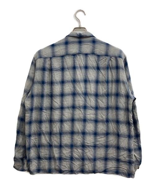 Wild Life Tailor（ワイルドライフテイラー）Wild Life Tailor (ワイルドライフテイラー) オンブレチェック ドレープ オーバーシャツ グレー×ブルー サイズ:Mの古着・服飾アイテム