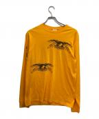 SUPREME×ANTIHEROシュプリーム×アンタイヒーロー）の古着「Long Sleeve Logo L/S TEE」｜イエロー
