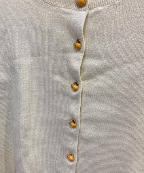 Snidel（スナイデル）Snidel (スナイデル) フルーツボタンパフニットカーディガン イエロー サイズ:F 未使用品の古着・服飾アイテム